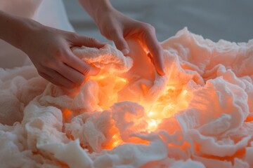 Poster - Luminous Tactile Exploration Innovative Soft Materials Reveal Transformative Design Through Ethereal Light and Textile Texture - Future of Sensory Material Innovation