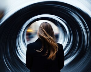 Aufkleber - Quantum Mindset Metamorphosis Empowering Female Leadership through Futuristic Transformation Visualizations in Dynamic Urban Innovation Landscapes
