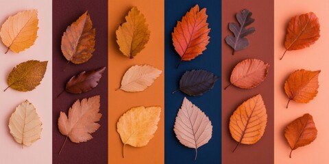 Poster - Seasonal Color Theory Minimalist Autumn Leaf Palette Exploring Natural Gradient Transitions for Design, Branding, and Creative Inspiration in Sustainable Visual Communication