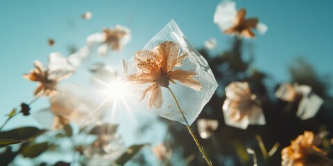 Poster - Soft-Focus Botanical Wellness Delicate Floral Ethereal Transparency with Sustainable Light Diffusion - Mindful Nature Aesthetic for Holistic Health Branding