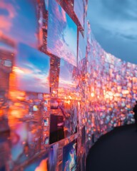 Aufkleber - Immersive Digital Horizon Prismatic Streaming Wall Showcasing Next-Gen Content Discovery in Cinematic 8K Ultra-Resolution Entertainment Landscape