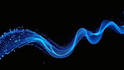 Leinwandbilder - Glowing Blue Abstract Wave Futuristic Background