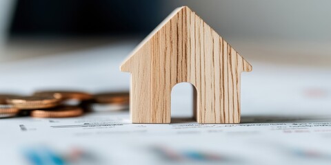 Poster - Minimalist Wooden Home Investment Strategy Sustainable Real Estate Financial Planning with Eco-Conscious Micro-Architecture and Passive Income Visualization