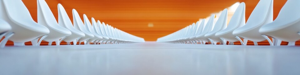 Aufkleber - Futuristic Symmetry Immersive Architectural Perspective Exploring Digital Innovation, Minimalist Design, and Cutting-Edge Spatial Visualization for Creative Industries