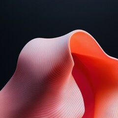 Fototapete - Fluid Motion Digital Art Gradient Wave Visualization in Soft Coral and Dark Tones - Innovative Design for Tech Branding and Creative Digital Platforms