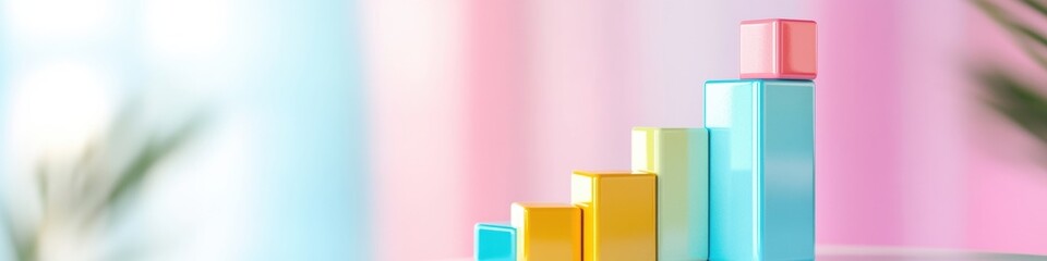 Aufkleber - Gradient Analytics Minimalist Financial Dashboard Visualizing AI-Powered Budget Tracking with Pastel Color Progression for Modern Business Intelligence