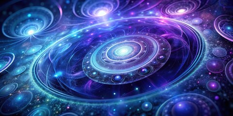 Wall Mural - Cosmic Concentric Circles A Symphony of Light and Energy in the Vastness of Space