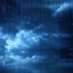 blue sky with clouds and rain background