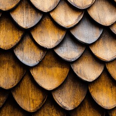 Poster - Elegant roof featuring natural wooden beams and a charming design set against a blue sky