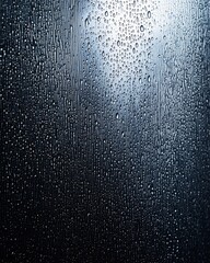 Poster - Delicate raindrops gliding down a window pane creating a serene and reflective atmosphere inside