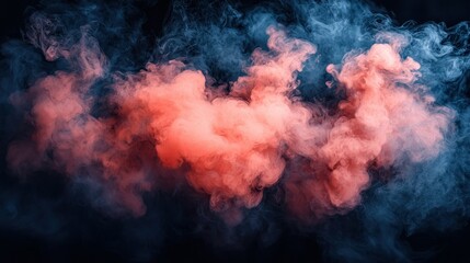 Poster - Abstract Smoke Art: A Symphony of Red and Blue Hues