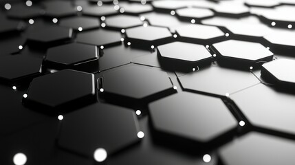 Poster - Abstract Hexagonal Grid: Technological Background