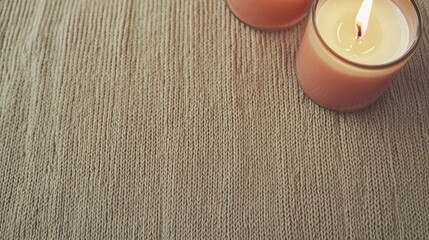 Poster - Simple yet elegant scene featuring two candles placed on a table for a warm atmosphere