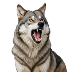  A Fierce Wolf Howling with Its Head Tilted Back, Echoing Through the Night