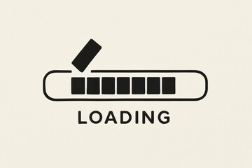 Poster - Digital Loading Bar: A minimalist digital loading bar graphic, conveying a sense of progress, anticipation, and the ever-present realities of digital connectivity.
