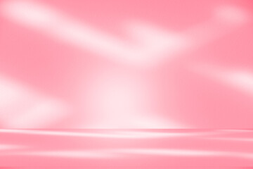 Poster - Wall interior background, studio and backdrops show products.with shadow from window color pink background for text insertion and presentation interior decoration	