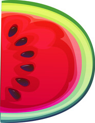 Fototapete - Summer vacation leisure cartoon font watermelon piece letter D. Tourist leisure English alphabet typeset symbol, resort trip vector typeface element. Summer vacation kids ABC type or font letter