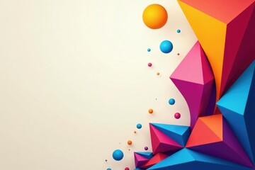 Canvas Print - abstract geometric shapes form a colorful backdrop , line, vibrant
