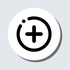 Poster - Add icon vector. Plus sign symbol in trendy flat style. Medical cross vector icon illustration in circle isolated on gray background	