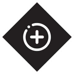 Poster - Add icon vector. Plus logo design. Medical cross vector icon illustration in rhombus isolated on white background