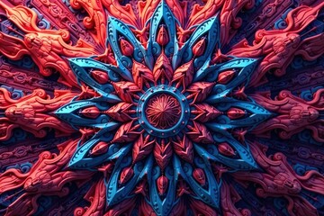 Wall Mural - intricate geometric shapes form complex, repeating design , modern, trendy, subtle