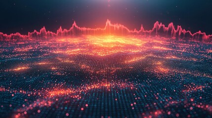 Poster - Abstract Data Visualization:  Dynamic Waves of Light and Information