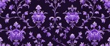 Purple baroque floral motifs vector pattern abstract design illustration background