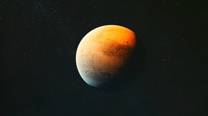 Wall Mural - a detailed 3d rende of showcases its rusty surface and craters against a backdrop of distant stars i