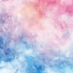 Wall Mural - dreamy watercolor sky: a beautiful dreamy watercolor background of pink and blue clouds, creating a 
