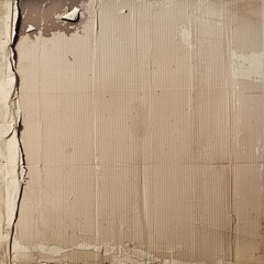 Wall Mural - textured cardboard canvas: weathered and worn, this textured cardboard surface showcases the raw, ta