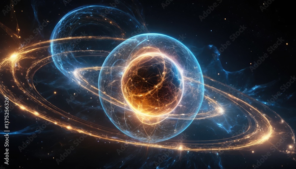 A cosmic illustration of the Theory of Everything, merging quantum ...