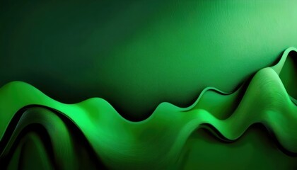 Fototapete - fluid green waves with abstract organic texture, futuristic background for modern design, branding, and digital art

