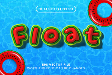 Poster - Summer pool float 3d editable vector text effect