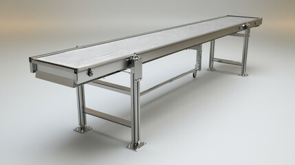 Poster - A clear packaging conveyor system, offering clean space for copy or logos above the belt.
