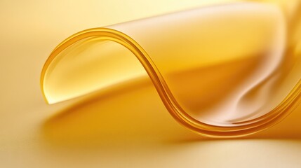 Poster - A close-up of a flexible silicone sheet bending smoothly with soft highlights and subtle reflections. Neutral pastel background enhances the elasticity concept with open copy space.