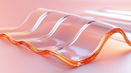 Poster - A close-up of a flexible silicone sheet bending smoothly with soft highlights and subtle reflections. Neutral pastel background enhances the elasticity concept with open copy space.