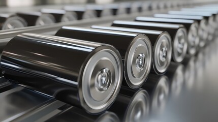 Poster - A close-up of magnetic conveyor rollers, with space for copy or logos in the background above.