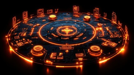 Poster - Futuristic Technology Circle: Network Interface