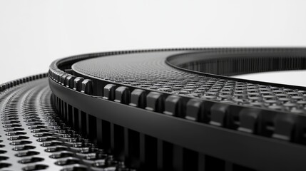 Poster - A side view of a magnetic conveyor belt in motion, with clear space above for copy or branding.