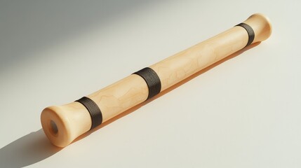 Poster - A wrist roller and stretching band placed symmetrically on a light-colored surface, ideal for wrist rehabilitation.