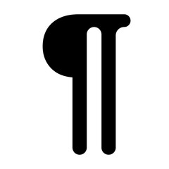 Aufkleber - Classic pilcrow paragraph mark, black on white. Simple, graphic element