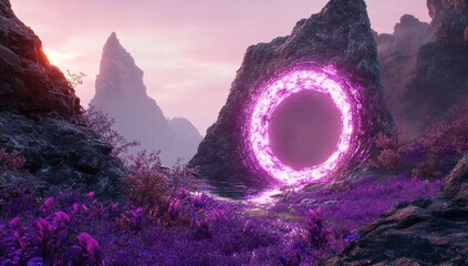 Wall Mural - sunrise in the mountains