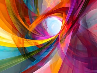 Poster - A vibrant and dynamic abstract design featuring swirling colors and fluid shapes. Ideal for backgrounds, digital art, and creative projects that require an energetic touch.