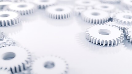 Aufkleber - White Gears on White Surface Precision Mechanical Texture