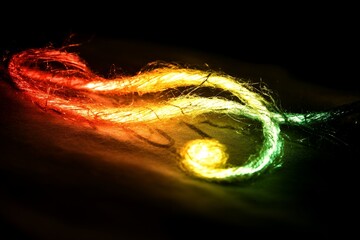 Poster - Vibrant Glowing Fiber Optic Threads Abstract Art Background