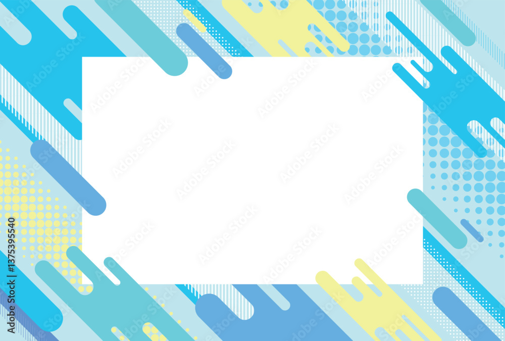 背景素材 青 水色  幾何学的な模様 さわやか 夏 タイトル フレーム バックグラウンド