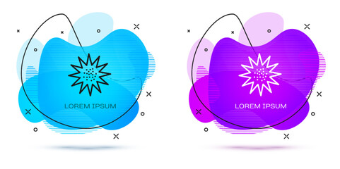 Poster - line sea urchin icon isolated on white background. abstract banner with liquid shapes. vector.