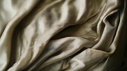 Poster - An elegant composition of smooth silk fabric juxtaposed with textured material highlighted by contemporary cinematic lighting that creates dramatic shadows and highlights