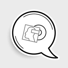 Poster - Line Vinyl disk icon isolated on grey background. Colorful outline concept. Vector
