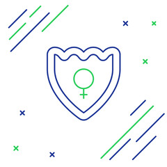 Fototapete - Line Gender shield, Female icon isolated on white background. Colorful outline concept. Vector